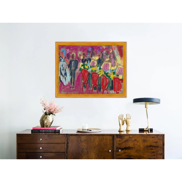 Illustration Cabaret IV by Happy Menocal in Gold Frame, Medium Art Print For Sale - Image 3 of 4