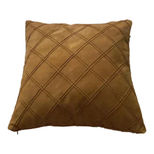 2000s Brown Faux Suede Pillow