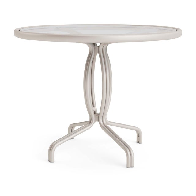 Brown Jordan Kantan Aluminum 36" Round Table in Shade For Sale