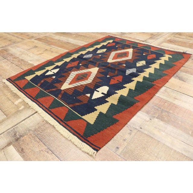Vintage Persian Shiraz Kilim Rug - 03'00 X 04'01 For Sale In Dallas - Image 6 of 9