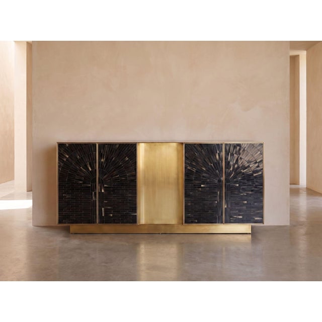 Arcana Mother-of-Pearl and Brass Sunburst Sideboard For Sale - Image 6 of 8