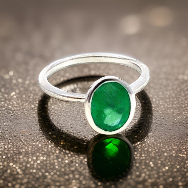 Natural Solitaire Emerald Ring Size 6.5 14k White Gold 2.5 Cts Certified For Sale - Image 13 of 14