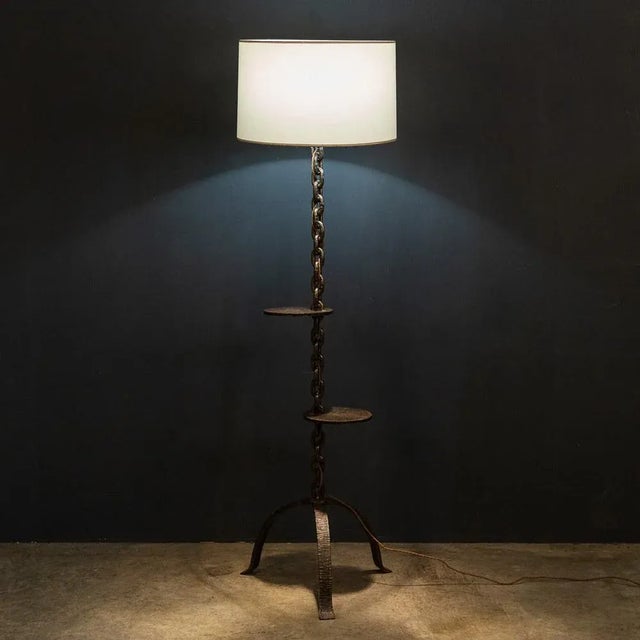 French Freestanding Anchor Chain Lamp with Shelves, 1930s For Sale - Image 3 of 13
