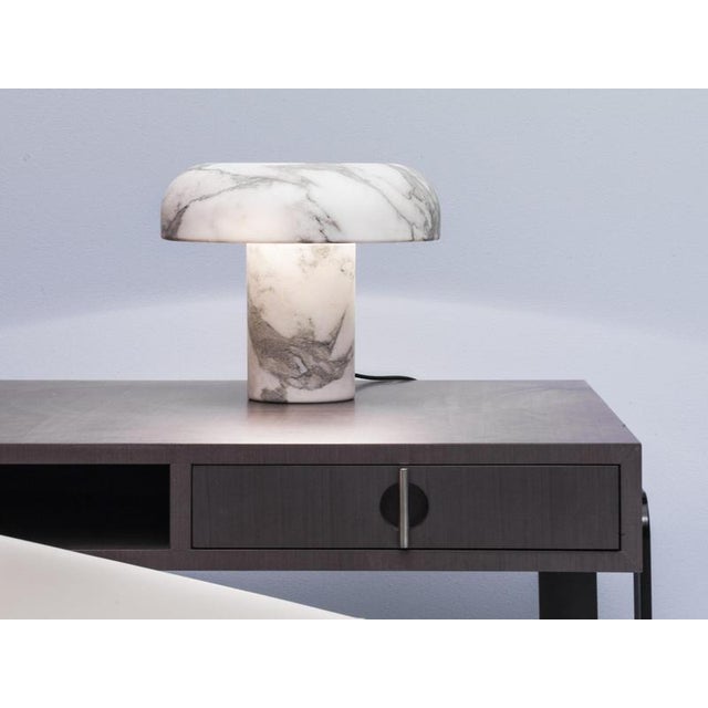 Marie White Carrara Marble Table Lamp by Haymann Editions For Sale - Image 4 of 4