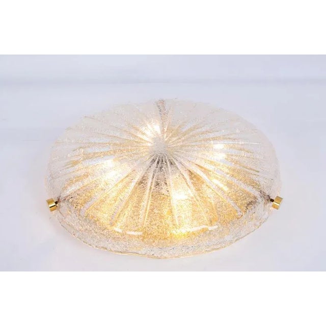 Round Murano Amber Sunburst Flush Mount from Hillebrand, Germany, 1970s For Sale - Image 9 of 13