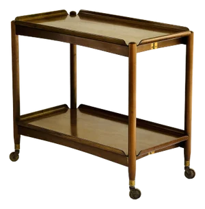 1950s Mid Century Danish Walnut Folding Trolley