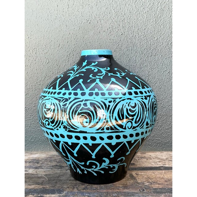 Vintage Italian Glazed Ceramic Urn For Sale - Image 11 of 12