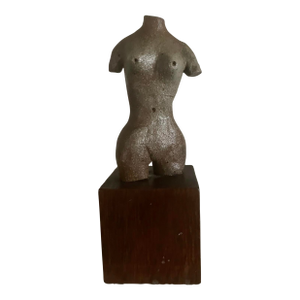 Abstract Pottery Female Torso in the Manner of Robert Graham, 9.5" High