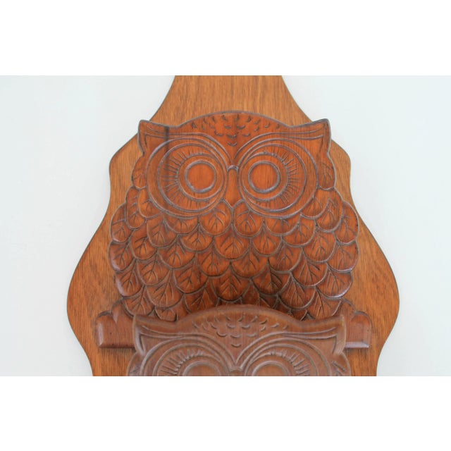 Mid-Century Modern Vintage Wall Owl Letter & Key Holder For Sale - Image 3 of 7