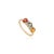 1.53 Carat Multi-Sapphire & Diamond Three-Stone Vintage 14k Gold Ring Size 6 For Sale - Image 4 of 17