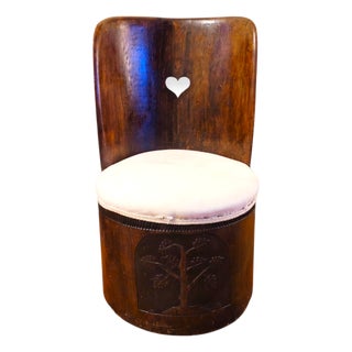 18th C. Carved Swedish Folk Art Kubbstol Chair For Sale