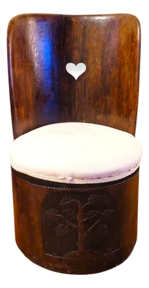 18th C. Carved Swedish Folk Art Kubbstol Chair
