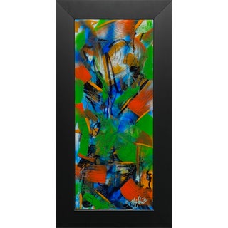Mark Lewis Original Abstract: "Vibrant Velocity" – Hand-Painted Acrylic on Glass For Sale