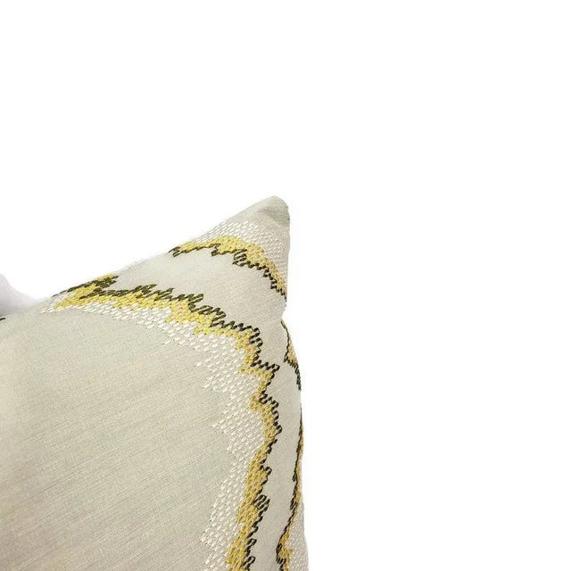 Highland Court Diamond Back in Citron Pillow Cover For Sale - Image 4 of 8