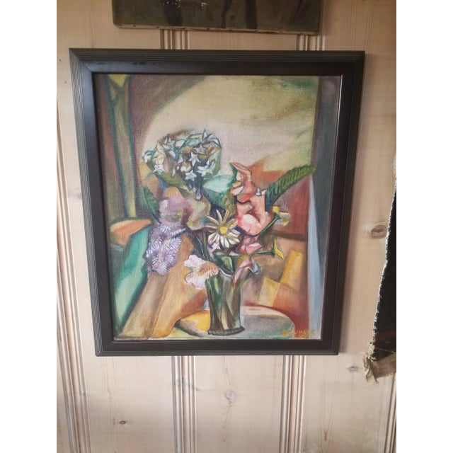 Paint 1931 Floral Still Life Oil Painting by Frederic Herbert Bessinger, Framed For Sale - Image 7 of 7