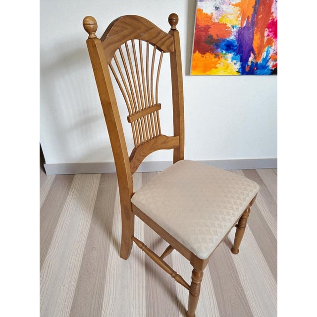 Vintage French Country Dining Chairs in Oak, 1980, Set of 4 For Sale - Image 9 of 18