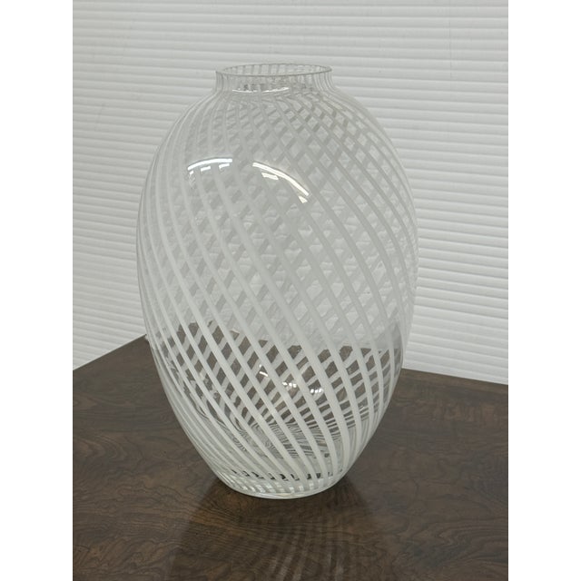 Whirling White Spiral Vase For Sale - Image 10 of 12