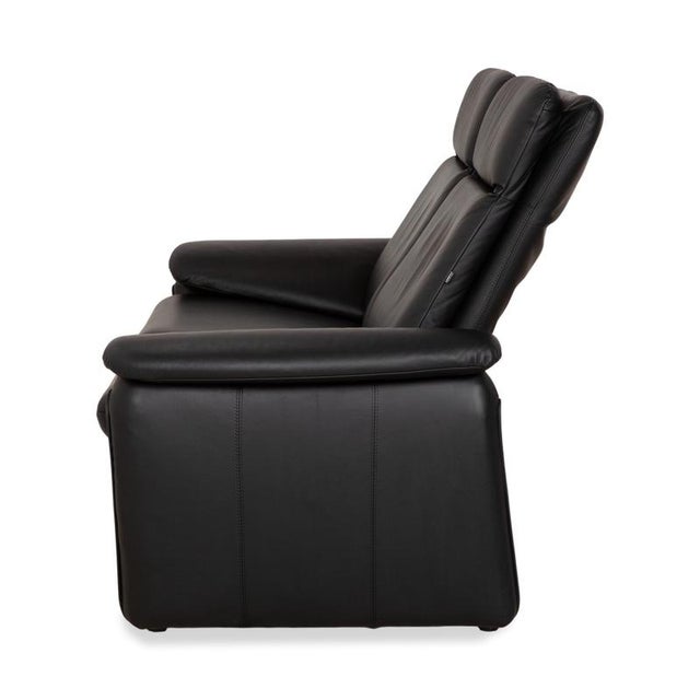 Atlanta 2-Seater Sofa in Black Leather For Sale - Image 17 of 18