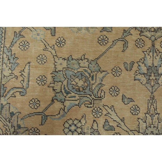 Tabriz Rug 10′ X 12’2” Pink Wool Vintage Distressed Hand-Knotted Carpet For Sale - Image 11 of 15
