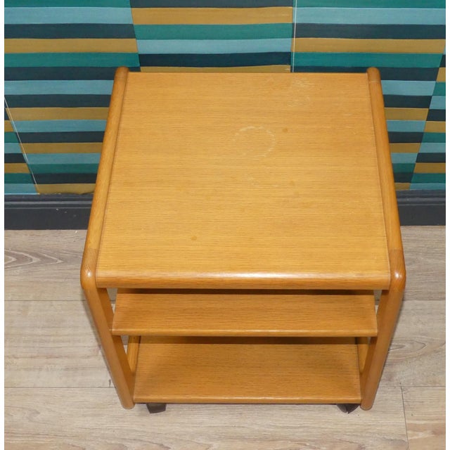 Wood Vintage Side Table with Wheels, 1990s For Sale - Image 7 of 10