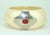 Chunky & Chic! C.1970 bone bangle bracelet embellished with a carnelian stone set in a silver frame. From an Atlanta...