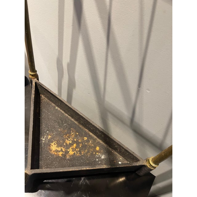English Triangular Brass & Iron Six Slotted Umbrella Stand, 19th ...