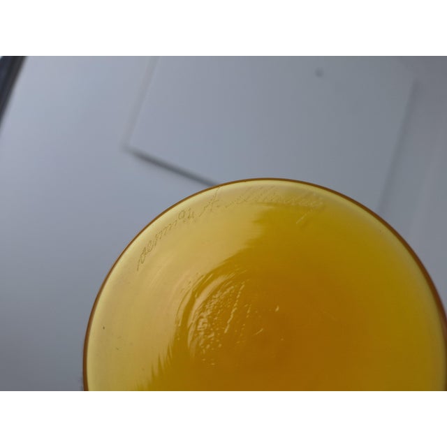 Mid-Century Modern Yellow Glass Vase by Alessandro Mendini for Murano Venini, 1990s For Sale - Image 3 of 7