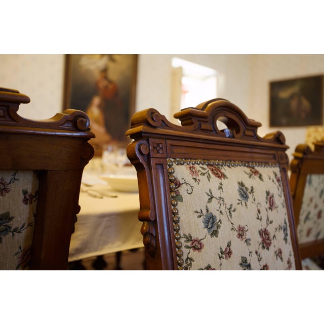 19th Century Walnut Château Chairs, Set of 16 For Sale - Image 4 of 10