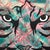 Pop Art Chris Pegg Tiger Portrait Pop Art with Floral Mandala in Chains by British Graffiti Artist, 2013 For Sale - Image 3 of 12