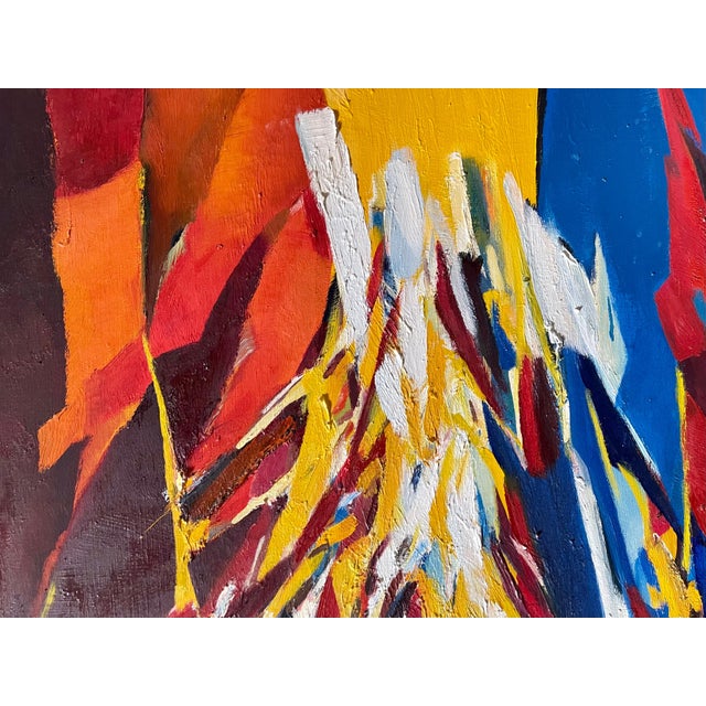 Roberto Lauro, 1960's Large Colorful Abstract Expressionist Swiss Oil Painting Robert Lauro, 1967 For Sale - Image 10 of 12