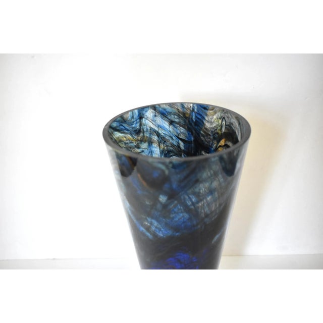 Large Cobalt Blue Blown Glass Vase For Sale In San Francisco - Image 6 of 11