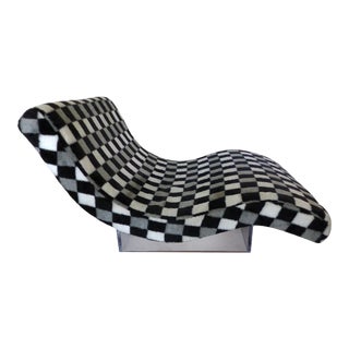 1960s Mid-Century Checkered Lucite Chaise Lounge For Sale