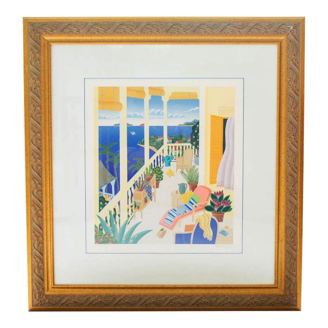 Late 20th Century Thomas McKnight - Gustavia,Silkscreen Print on Paper For Sale