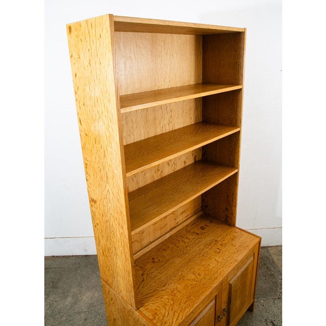 1960s Mid Century Danish Modern Cabinet Display 2 Doors Henning Kjernulf Oak Shelving For Sale - Image 9 of 12
