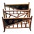 Mid 20th Century Vintage Palecek Burnished Bamboo Chinoiserie Bird Inset Magazine Rack For Sale