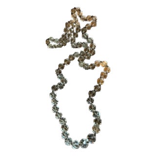Vintage Clear Cut Crystal Necklace For Sale