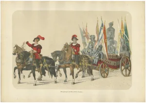 Triumphal Procession with Captured Banners and Armor of Swiss Victories, 1855, Print