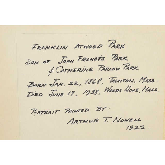Portrait of Franklin Atwood Park, Vp of Singer Mfg. Co. By Arthur Trevethin Nowell For Sale - Image 10 of 11