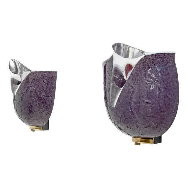Modern Italian Mila Schon Murano Glass Sconces from Zonca, 1980s, Set of 2 For Sale