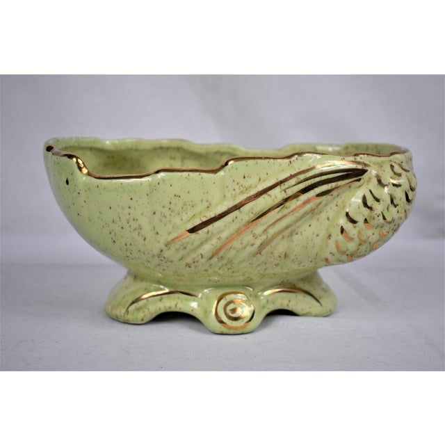 Green Vintage B. K. Gold Pinecone Bowl For Sale - Image 8 of 8