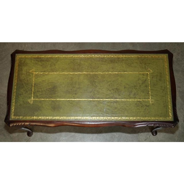 Bevan Funnell Coffee Table in Green Leather and Beech Wood For Sale - Image 4 of 10