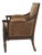 Late 20th Century Sheraton Style Mahogany & Leather Library Armchair For Sale
