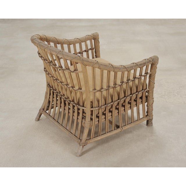 Set of Six Rattan Lounge Chairs & Two Ottomans by Danny Ho Fong For Sale - Image 15 of 18
