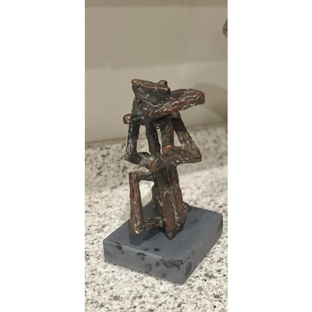 Mid-Century Modern Abstract “Twisty” Bronze Sculpture (10.5” High) For Sale - Image 4 of 11