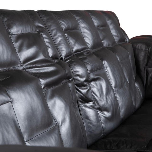 Three-Seater Sofa in Black Leather from de Sede For Sale - Image 9 of 18