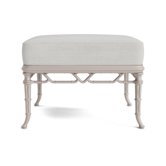 Contemporary Brown Jordan Calcutta Ottoman, Dove frame with Fusion Dove fabric For Sale - Image 3 of 11