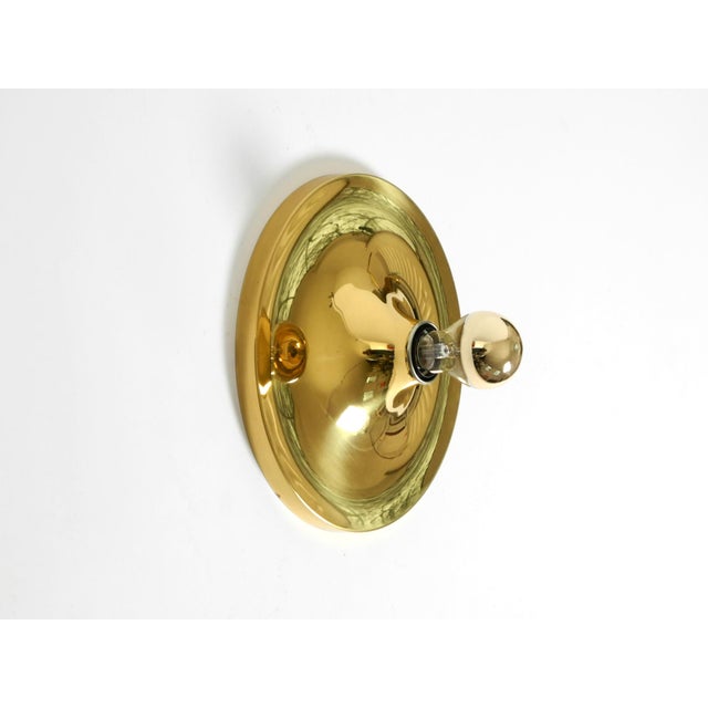 1960s Mid-Century Modern Space Age Disc Brass Wall Lamp from Sölken Leuchten, 1960s For Sale - Image 5 of 17