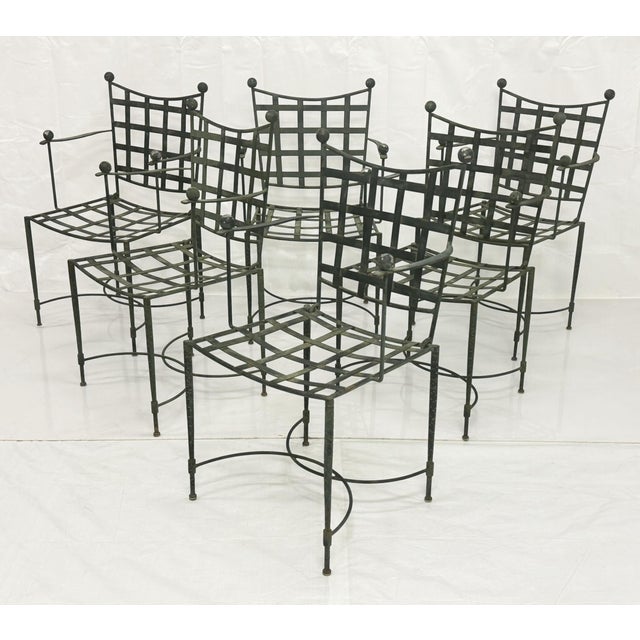1970s Mario Papperzini for Salterini Iron Patio Dining Set, 6 Chairs & Matching Table, Attributed For Sale - Image 18 of 18