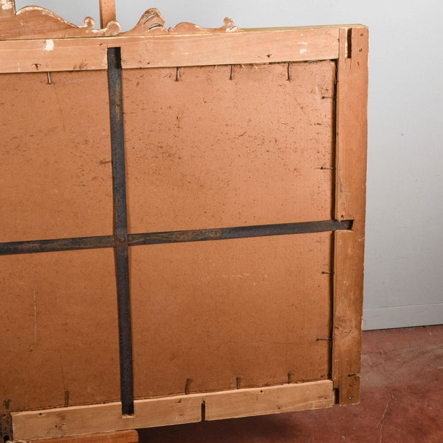 Cream Antique Lacquered Mirror with Mercury Glass For Sale - Image 8 of 18