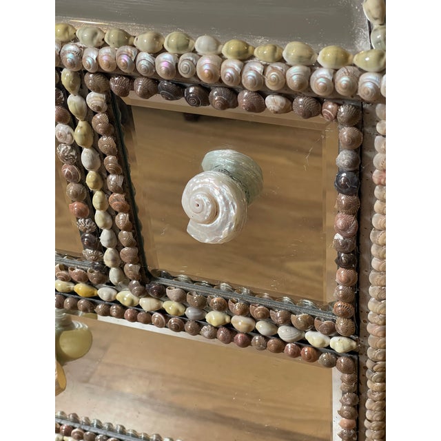 1970s Gorgeous Sea Shell Encrusted Mirrored Commode For Sale - Image 4 of 8